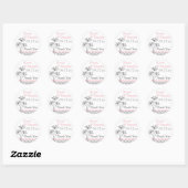 Autocollant rose, gris, blanc floral Chevron (Feuille)