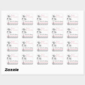 Autocollant rose, gris, blanc floral Chevron (Feuille)