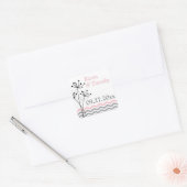 Autocollant rose, gris, blanc floral Chevron (Enveloppe)