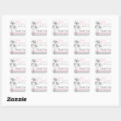 Autocollant rose, gris, blanc floral Chevron (Feuille)