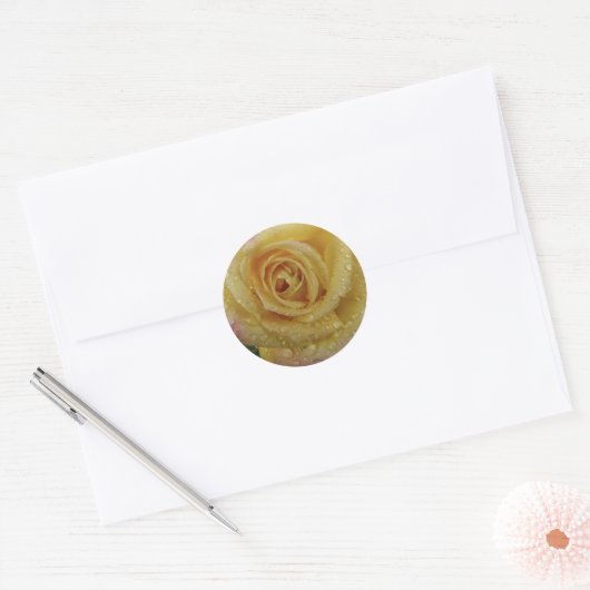 Autocollant rose jaune (Enveloppe)