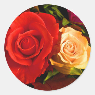Autocollant rose jaune rouge - personnalisable