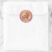 Autocollant rose mignon à patins à roulettes (Sac)