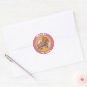 Autocollant rose mignon à patins à roulettes (Enveloppe)