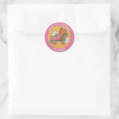 Autocollant rose mignon roller skate nom d'anniver (Sac)