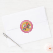 Autocollant rose mignon roller skate nom d'anniver (Enveloppe)