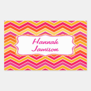 Autocollant rose nommé lumineux d'étiquette