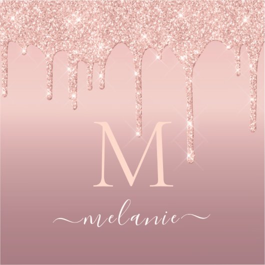 Autocollant rose Parties scintillant or avec nom d (Recto)