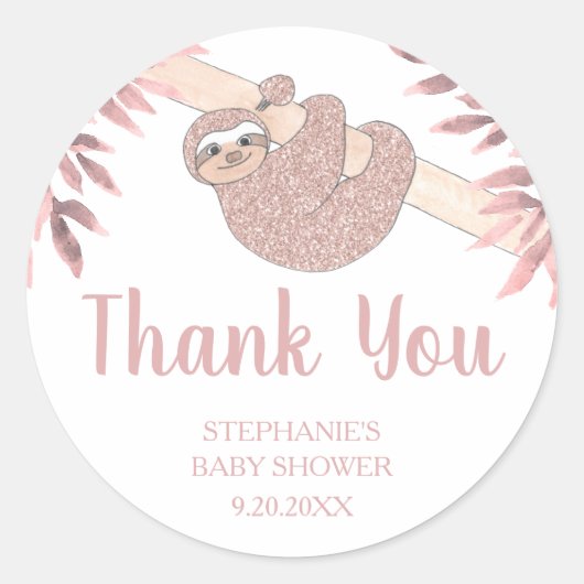 Autocollant rose Parties scintillant or mou Baby s (Devant)
