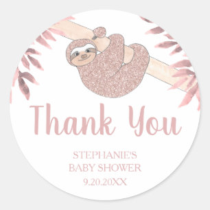 Autocollant rose Parties scintillant or mou Baby s