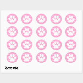 Autocollant rose Paw élégant (Feuille)