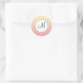 Autocollant rose pêche à monogramme personnalisé (Sac)