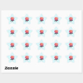 Autocollant rose rose avec amour (Feuille)