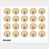 Autocollant Rose Rose Merci (Feuille)