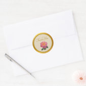 Autocollant Rose Rose Merci (Enveloppe)