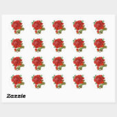 autocollant Rose Rouge Vintage (Feuille)