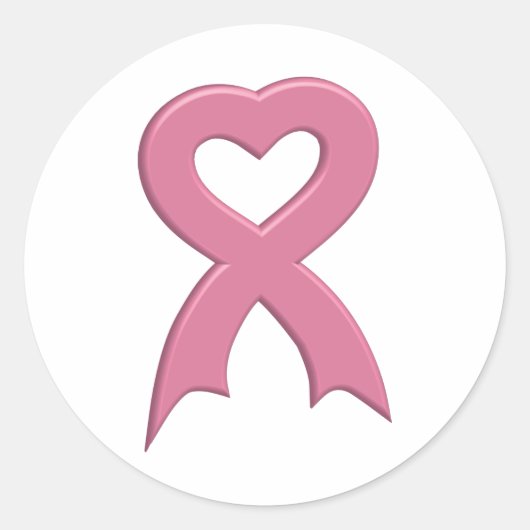 Autocollant rose-ruban-coeur-3D (Devant)