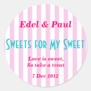 Autocollant rose "Sweets for my Sweet"