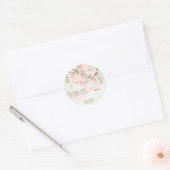 Autocollant rose Vintage Baby shower floral (Enveloppe)