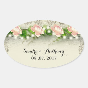 Autocollant Rose vintage et Faire-part de mariage