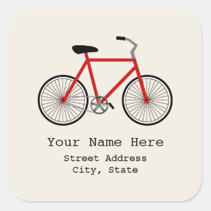 Autocollant rouge d'adresse de bicyclette