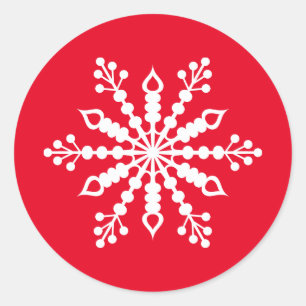 Autocollant rouge de flocon de neige
