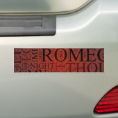 Autocollant (rouge) de Romeo et de Juliet (En voiture)