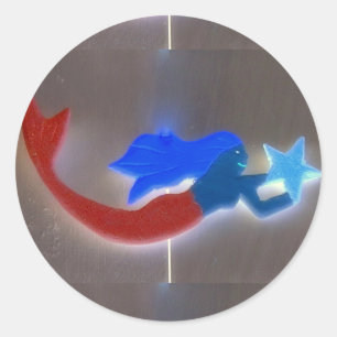autocollant rouge et bleu de sirène