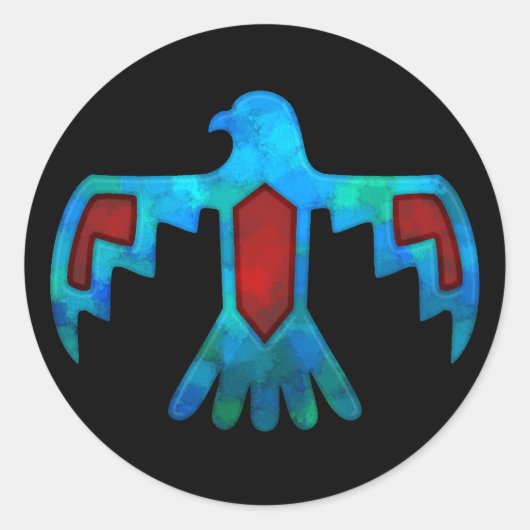 Autocollant rouge et bleu Thunderbird (Devant)