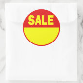 Autocollant rouge et jaune de vente au détail (Sac)