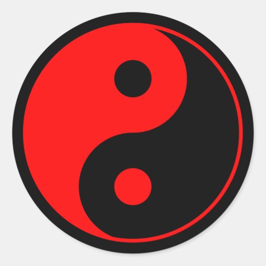 Autocollant rouge et noir de symbole de Yin Yang (Devant)