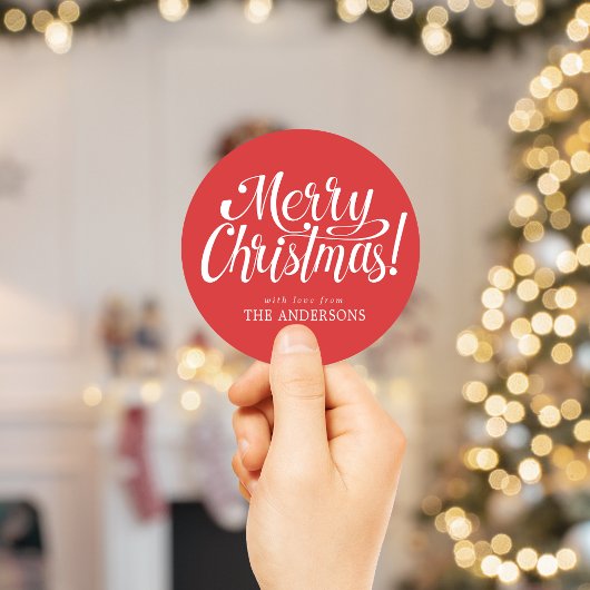 Autocollant rouge Joyeux Noël