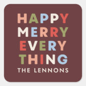 Autocollant Rouge Joyeux Noël Tout Joyeux (Devant)