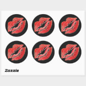 Autocollant rouge lèvres Kiss (Feuille)