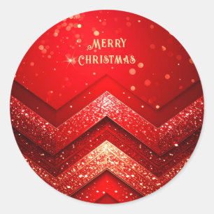 Autocollant rouge Parties scintillant de Noël