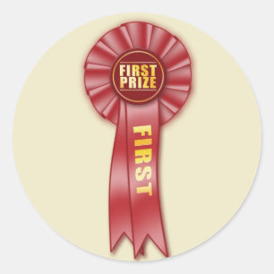autocollant rouge rosette premier prix