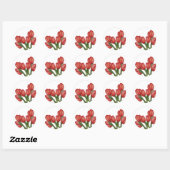 Autocollant rouge Tulips rond (Feuille)