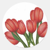 Autocollant rouge Tulips rond (Devant)