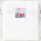 Autocollant rouge Vintage Car Name (Sac)