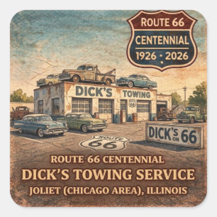 Autocollant routier de remorquage Joliet Route 66