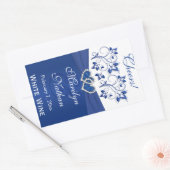Autocollant Royal Blue and White Floral Mariage Bo (Enveloppe)