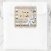 Autocollant rustique, carré mariage (Sac)