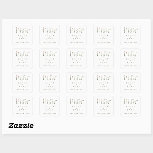 Autocollant Rustique Mariage Fleur sauvage (Feuille)