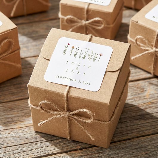 Autocollant Rustique Mariage Fleur sauvage