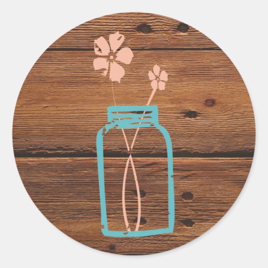 Autocollant rustique Mason Jar (Devant)