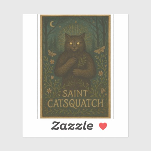 Autocollant Saint Catsquatch WV Cryptide Sasquatch (Feuille)