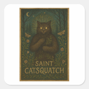 Autocollant Saint Catsquatch WV Forêt Créature Lég