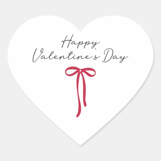 Autocollant Saint Valentin avec arc rouge (Devant)