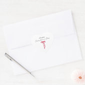 Autocollant Saint Valentin avec arc rouge (Enveloppe)
