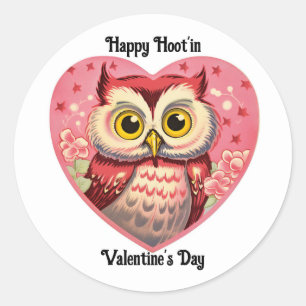 Autocollant Saint-Valentin Chouette au Cœur